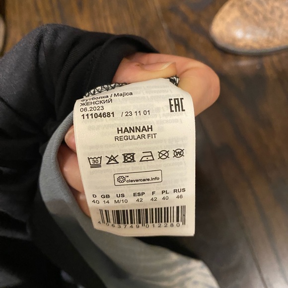 NWT OLSEN size M Long Sleeve Embellished Mixed Media Party Lounge T-Shirt women - Picture 7 of 9